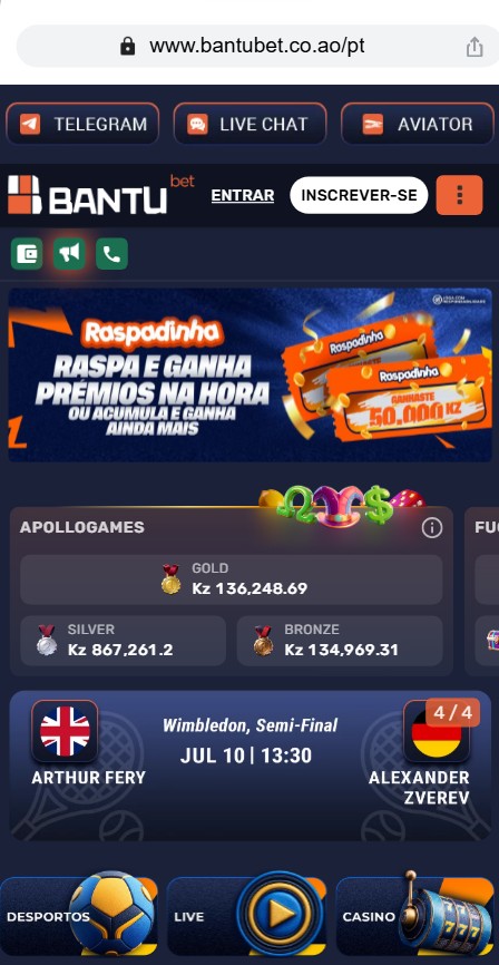 captura de tela site oficial Como criar conta na Bantubet